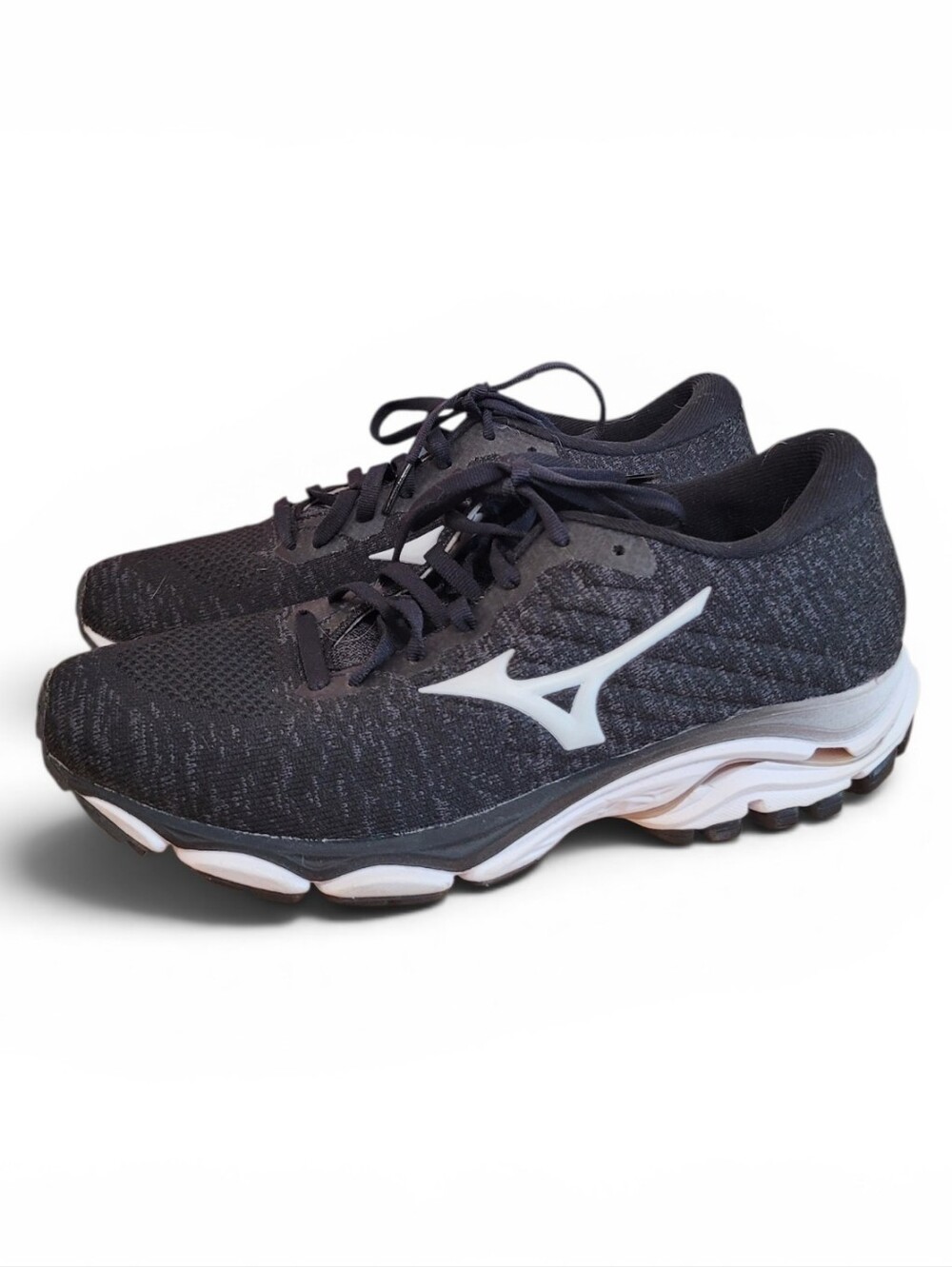 New Mizuno Wave Inspire 16 Waveknit Running Shoes Women's Size 8 Black Lace Up